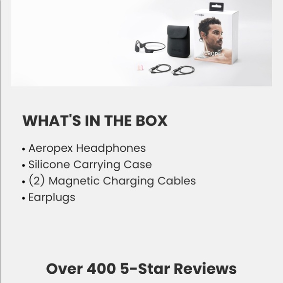 Aeropex AfterShokz Bone Conduction Headphones. - Picture 4 of 8